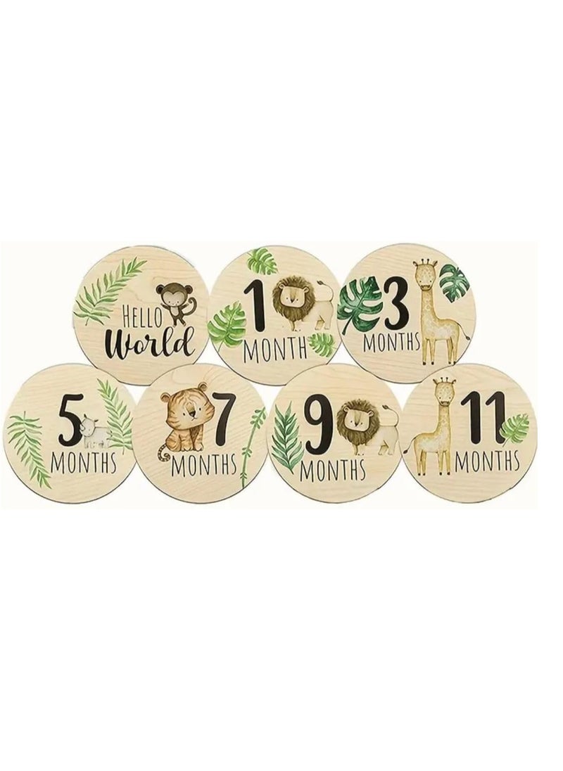 Gonice Baby Wooden Monthly Milestone Cards With Announcement Sign, Pregnancy And Baby Shower Gifts For Boys And Girls, Newborn Photography Props  - Image 1