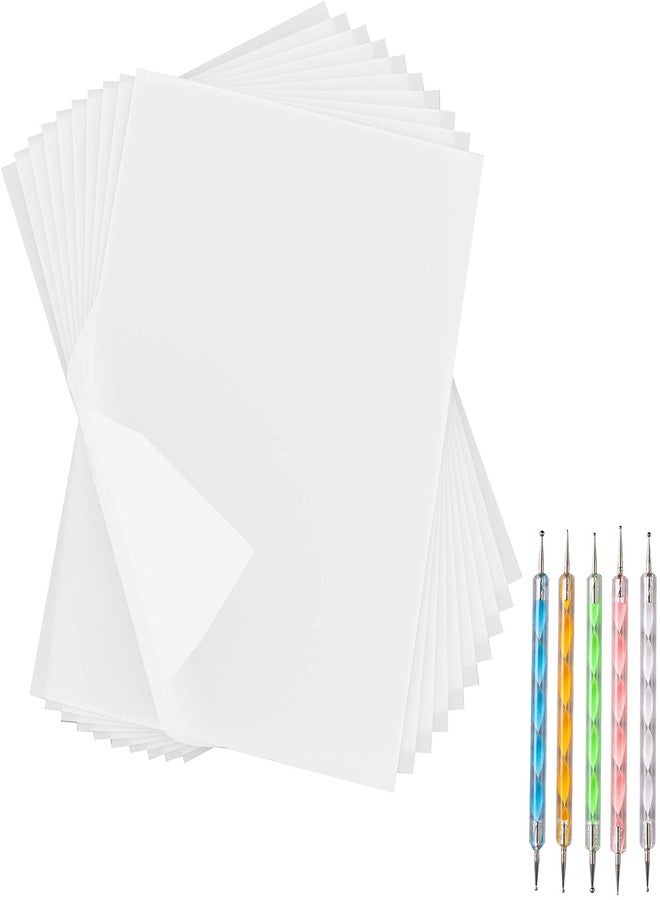Ueerdand 50 Sheets Carbon Paper White Graphite Paper Transfer Tracing Paper and 5 Pieces Ball Embossing Styluses for Wood, Paper, Canvas and Other Art Craft Surfaces (White-50) - Image 1