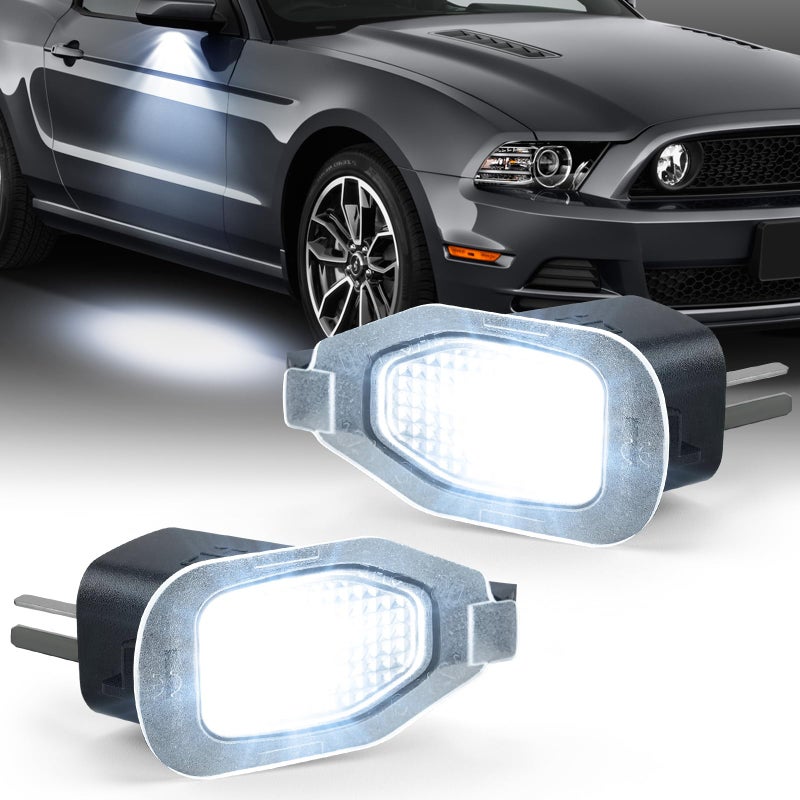 NEIFILES LED Side Mirror Puddle Courtesy Lights10X Brighter Compatible with Ford Mustang 20132014Plug and PlayLED Under Mirror Puddle LampWhite Light
