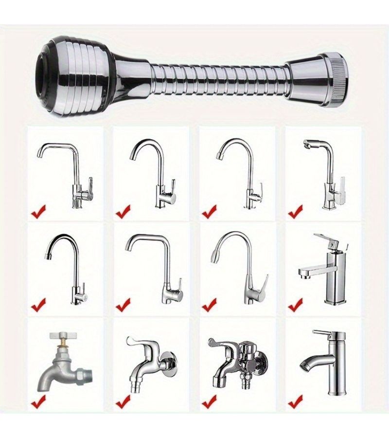360 Degree Rotating Faucet Extender Splash Proof Dual Mode For Kitchen Bathroom Elegant Black - Image 5