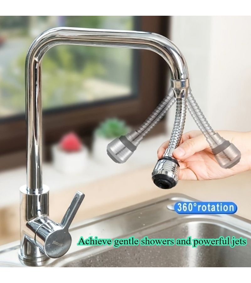 360 Degree Rotating Faucet Extender Splash Proof Dual Mode For Kitchen Bathroom Elegant Black - Image 3