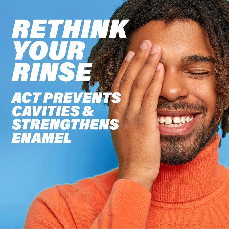 ACT Total Care Zero Alcohol Anticavity Fluoride Mouthwash 18 fl. oz. Kills Bad Breath Germs, Fresh Mint - Image 3