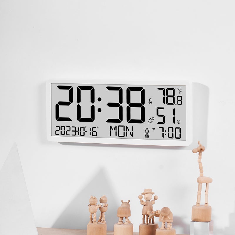 Creative Lcd Multi-Function Wall Clock Living Room Clock Simple Modern Alarm Clock Large Screen New Electronic Clock 8303Y01 - Image 4