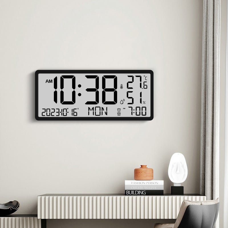 Creative Lcd Multi-Function Wall Clock Living Room Clock Simple Modern Alarm Clock Large Screen New Electronic Clock 8303Y01 - Image 3