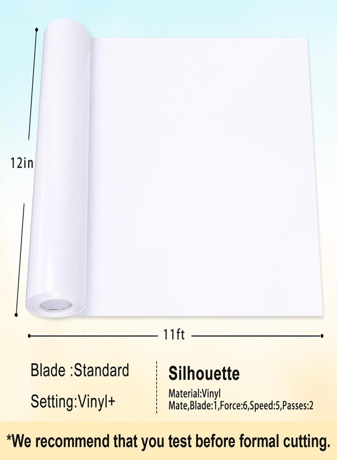 XSEINO Permanent Vinyl - 12" X 11FT White Adhesive Vinyl Roll for Cricut, Silhouette and Other Cutters, Permanent Outdoor Vinyl for Cup,Decor Sticker, Car Decal, Scrapbooking, Signs(Glossy White) - Image 2