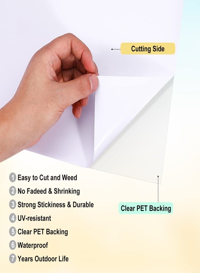 XSEINO Permanent Vinyl - 12" X 11FT White Adhesive Vinyl Roll for Cricut, Silhouette and Other Cutters, Permanent Outdoor Vinyl for Cup,Decor Sticker, Car Decal, Scrapbooking, Signs(Glossy White) - Image 3