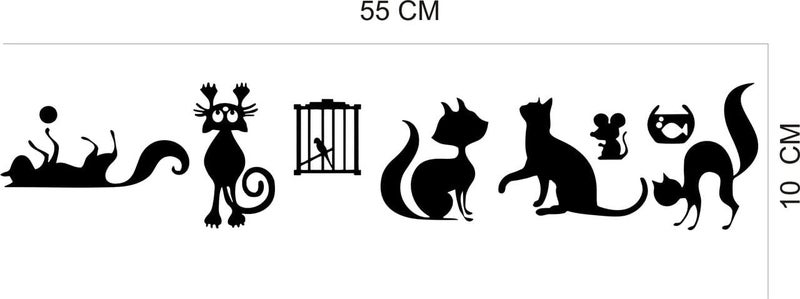 RNG PVC Vinyl Cat Animals Wall Sticker Set - Image 2