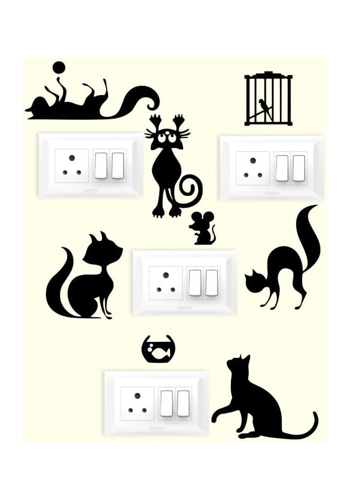 RNG PVC Vinyl Cat Animals Wall Sticker Set - Image 3