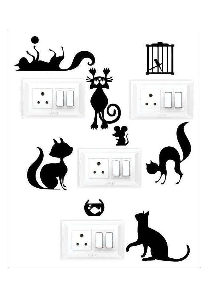 RNG PVC Vinyl Cat Animals Wall Sticker Set - Image 1