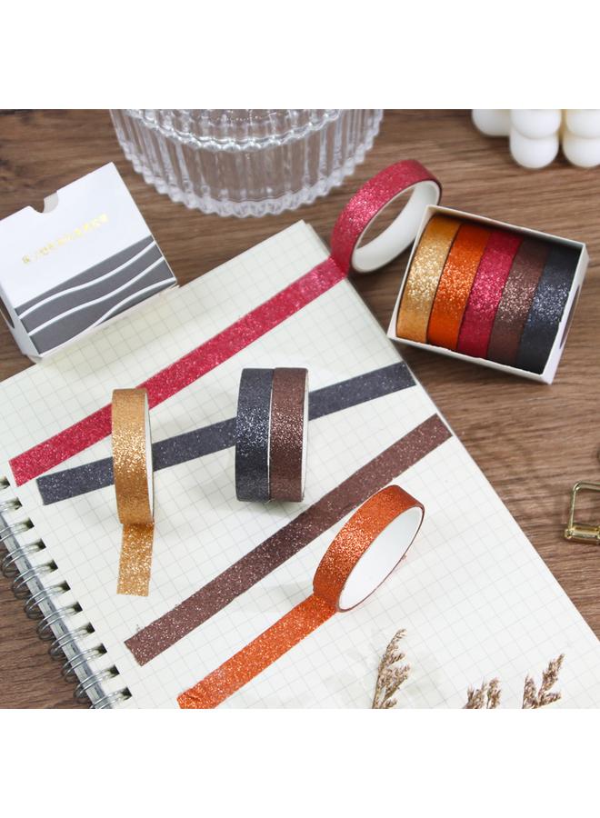 Bluejw Macaron Color Glitter Tape Suit Creative DIY Hand Account Tape Glitter Powder Glitter Powder Sticker Hand Account Decoration - Image 5