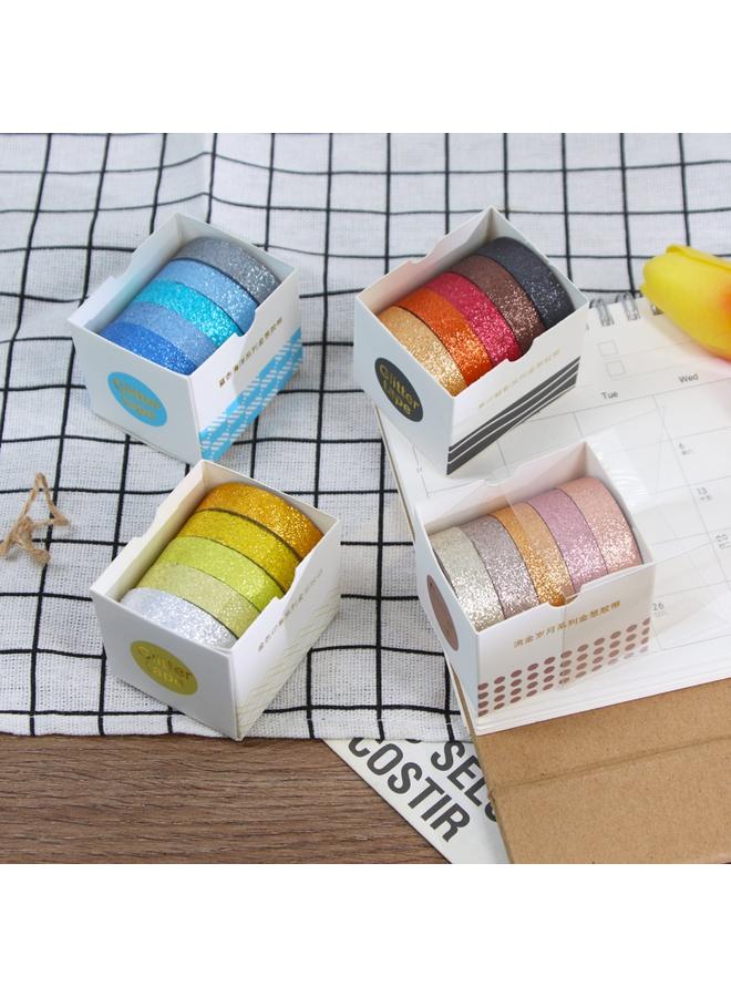 Bluejw Macaron Color Glitter Tape Suit Creative DIY Hand Account Tape Glitter Powder Glitter Powder Sticker Hand Account Decoration - Image 4