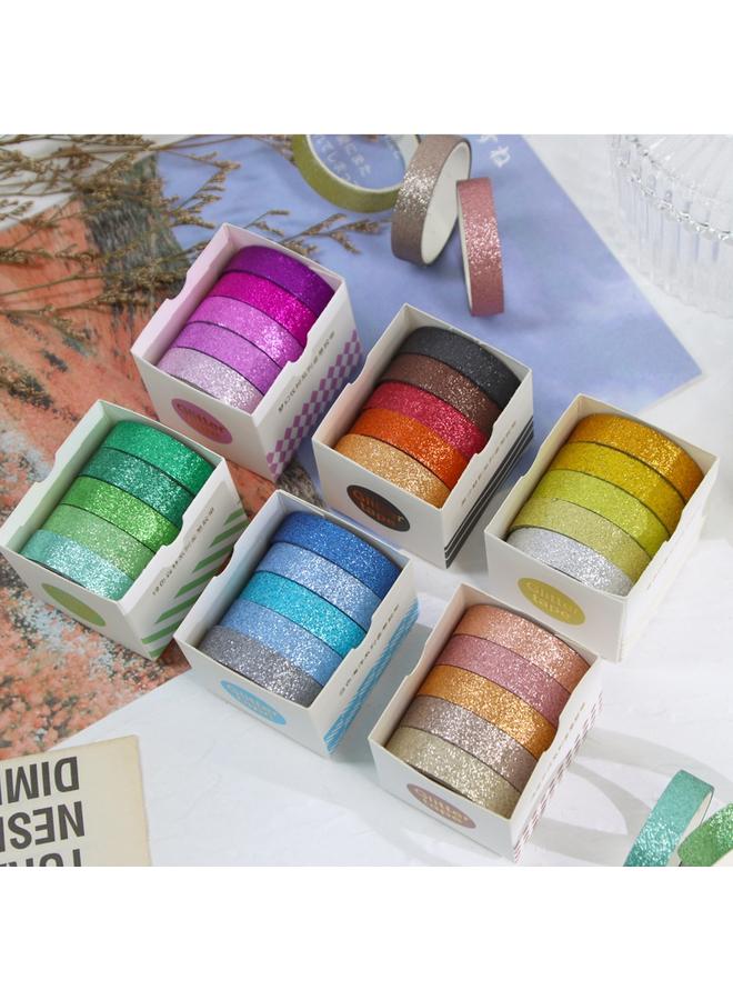 Bluejw Macaron Color Glitter Tape Suit Creative DIY Hand Account Tape Glitter Powder Glitter Powder Sticker Hand Account Decoration - Image 3