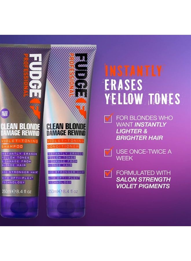 Fudge Conditioner by Fudge Clean Blonde Damage Rewind Violet-Toning Conditioner 1000ml - Image 3