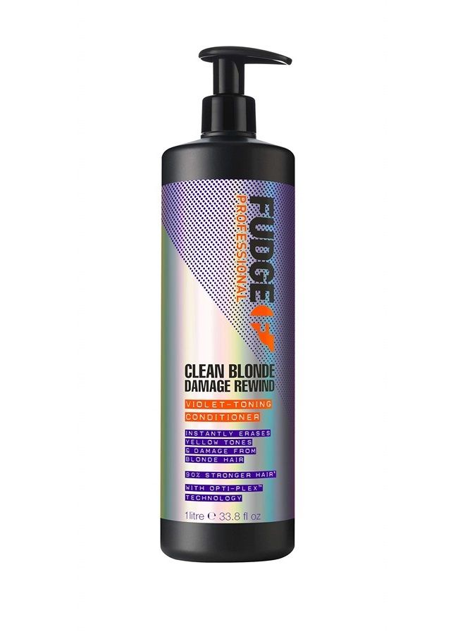 Fudge Conditioner by Fudge Clean Blonde Damage Rewind Violet-Toning Conditioner 1000ml - Image 1