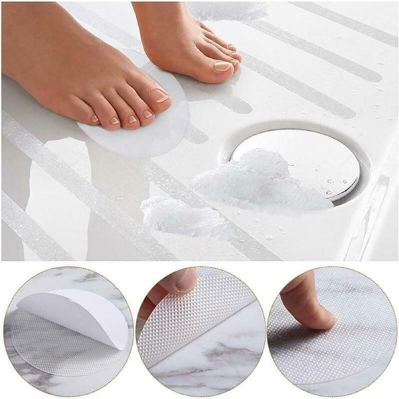 6 Piece Anti-Slip Silicone Safety Strips for Bathroom Shower Bathtub and Kitchen Adhesive Non-Skid Grip Pads for Wet Floors and Surfaces Set - Image 3