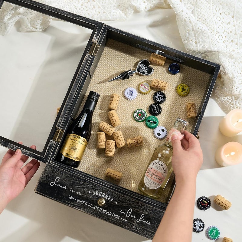 Large Shadow Box Picture Frames Deep Shadow Boxes Display Cases 11x16inch with Removable Shelves and Drawers, for Pictures, Flowers, Keepsakes, Medals, Wedding Gift for Wall or Tabletop (Black) - Image 5