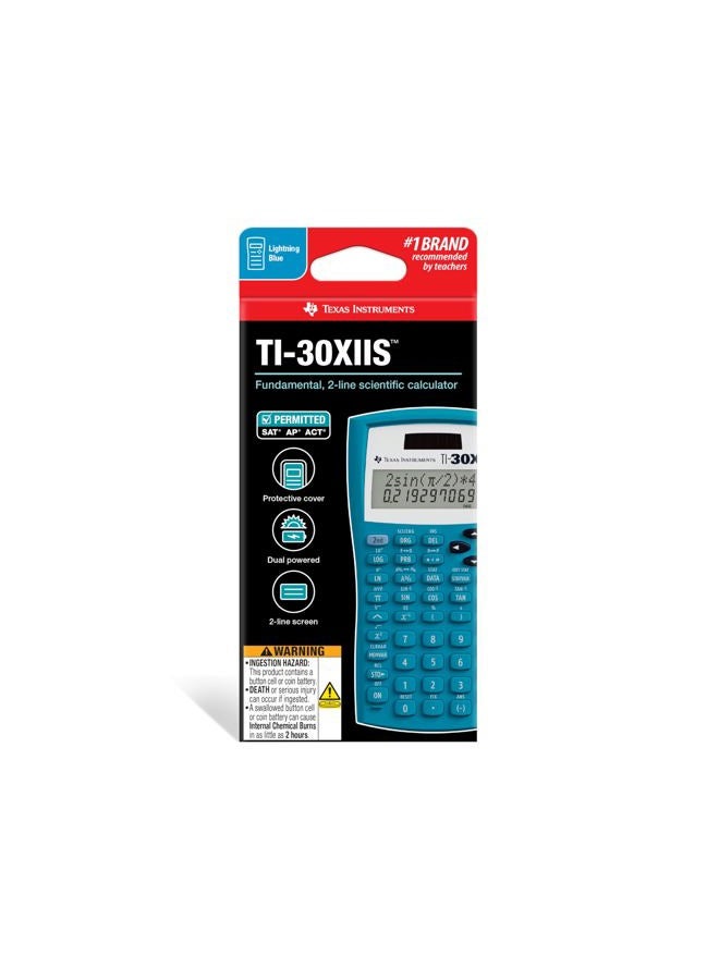 TEXAS INSTRUMENTS آلة حاسبة علمية من تكساس إنسترومنتس TI-30XIIS، زرقاء - Image 2