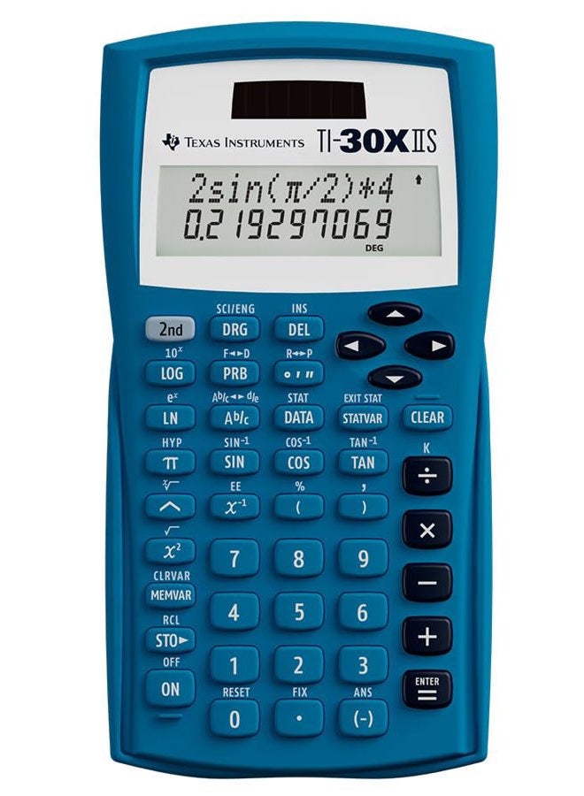 TEXAS INSTRUMENTS آلة حاسبة علمية من تكساس إنسترومنتس TI-30XIIS، زرقاء - Image 1