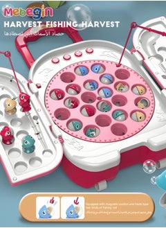 MEBEGIN Magnetic Fishing Games Set with Storage Case, Rotating Board Game with Music, Poems and Light, Creative Fishing Toys Set with 24 fishes and 2 Fishing Rods, 2 in 1 Montessori Educational Toys, Fun Party Game, Perfect Gift for Kids  - Image 4