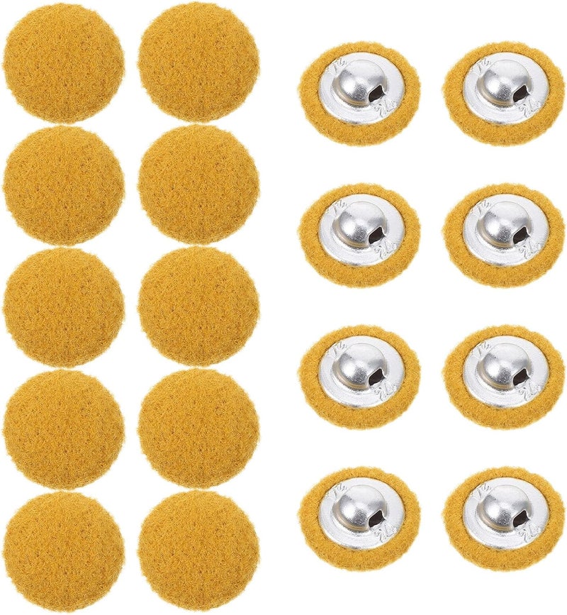 Artibetter 50pcs Yellow Fabric Covered Coat Buttons 15mm Round Woolen Buttons for Sewing Women’s Jackets Hats and DIY Craft Projects - Image 1