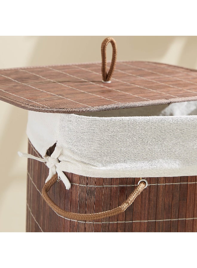 Home Box Light Weight Stylish Compact And Space Saving 2-Section Foldable Laundry Basket With Lid - Image 4