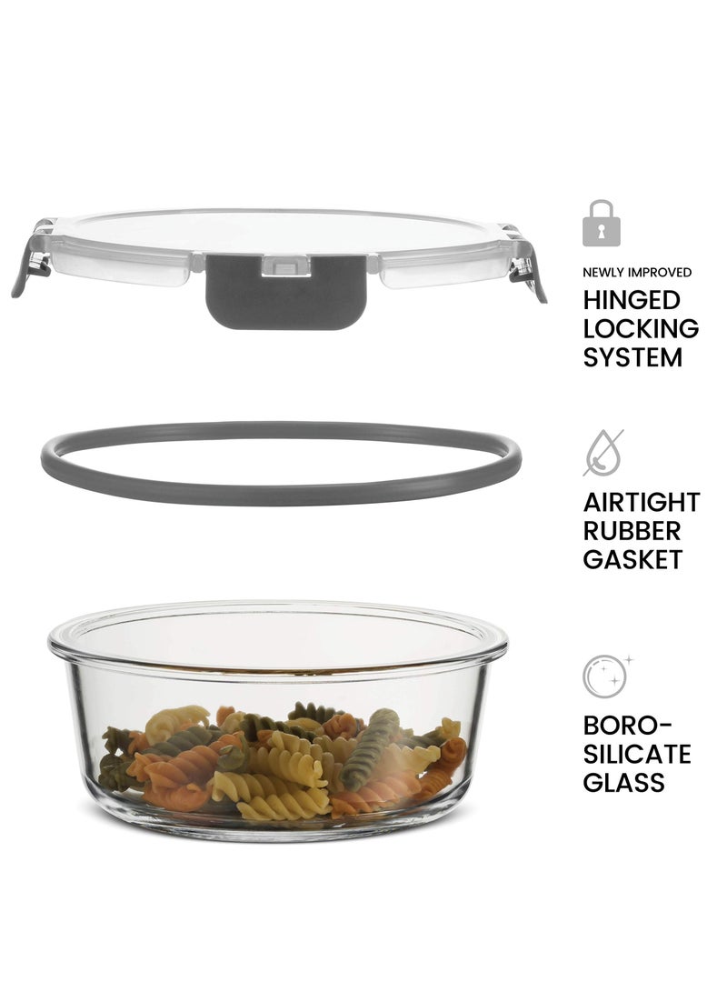 كيلا 24 قطعة من حاويات تخزين زجاجية مع أغطية - حاويات زجاجية مقاومة للتسرب وآمنة للاستخدام في غسالة الأطباق لتخزين الطعام لإعداد الوجبات أو بقايا الطعام، باللون الرمادي - Image 3