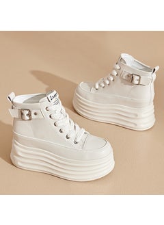 2024 High-Top Platform Sneakers for Women White