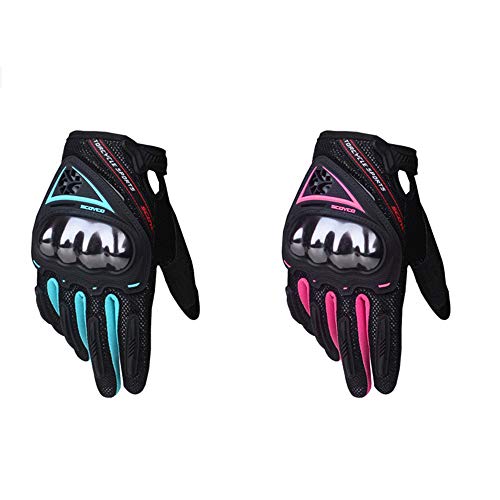 Scoyco Woman Motorcycle Gloves Touch Screen Armor Breathable Female Glove Anti-Skid MBX/MTB/ATV Sport Pink Dirt Bike Gloves (Pink, M) - Image 1