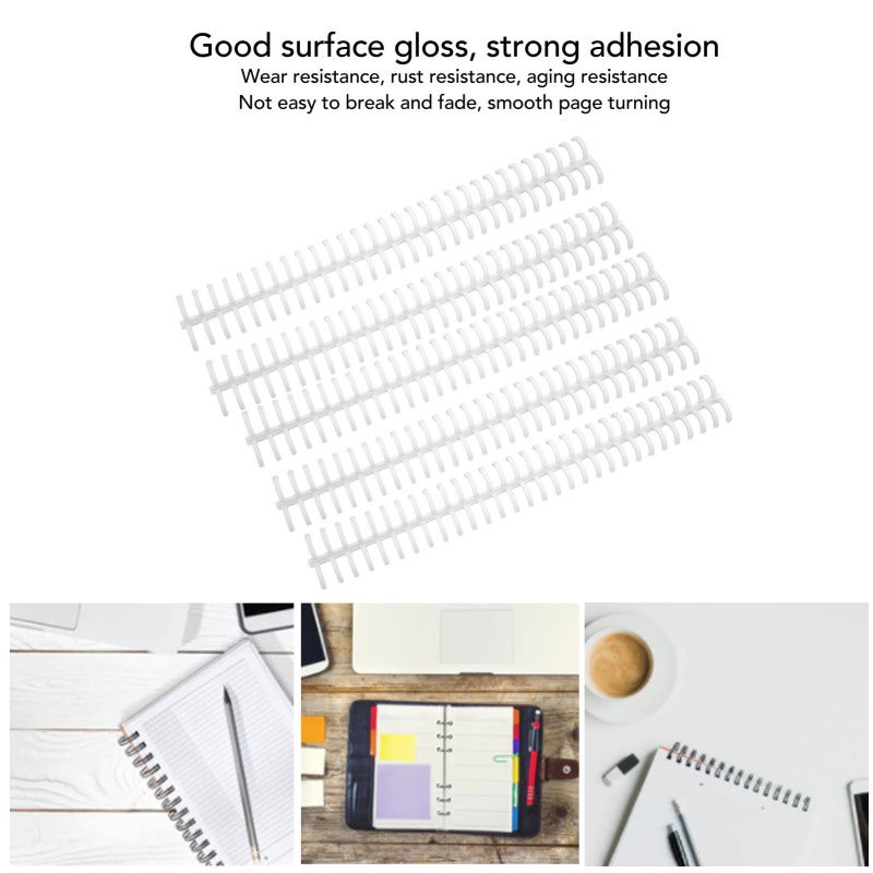 Plastic Binding Spines 13mm Inner Diameter Durable Sturdy - High-gloss Wear-resistant Smooth Page Turning Repeated Use Spines for Office School Home Students Teachers Individuals - Image 4