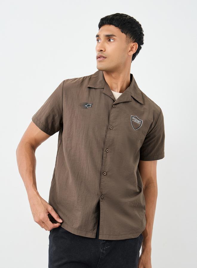 Styli Relaxed Fit Resort Collar Shirt with Print Detail - Image 3