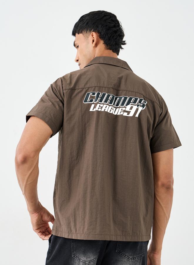 Styli Relaxed Fit Resort Collar Shirt with Print Detail - Image 5