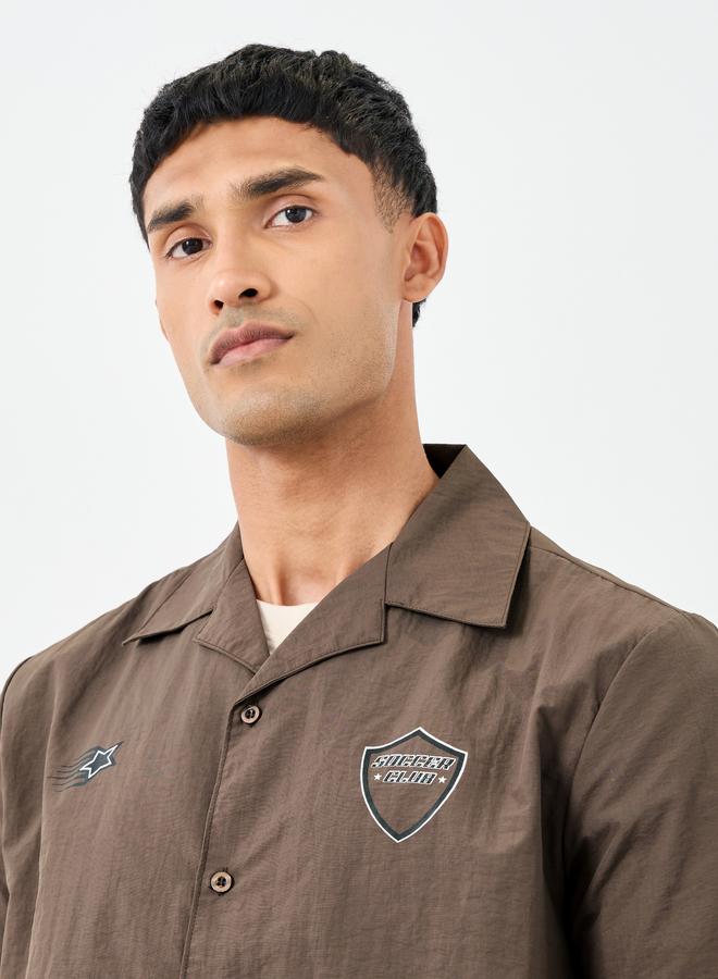 Styli Relaxed Fit Resort Collar Shirt with Print Detail - Image 4