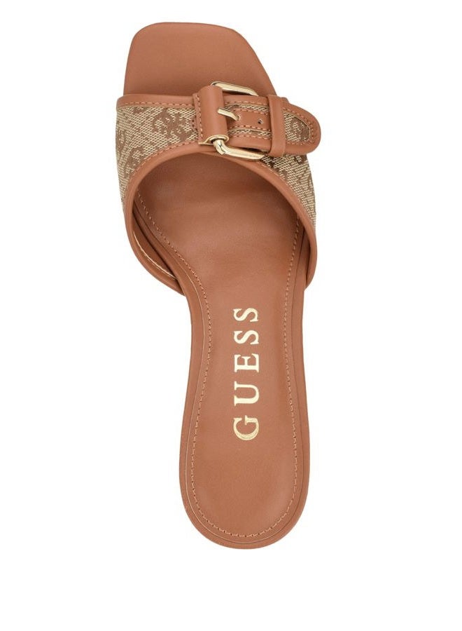 GUESS صندل كعب نسائي من غس، بيج/بني 210، 8.5 - Image 5