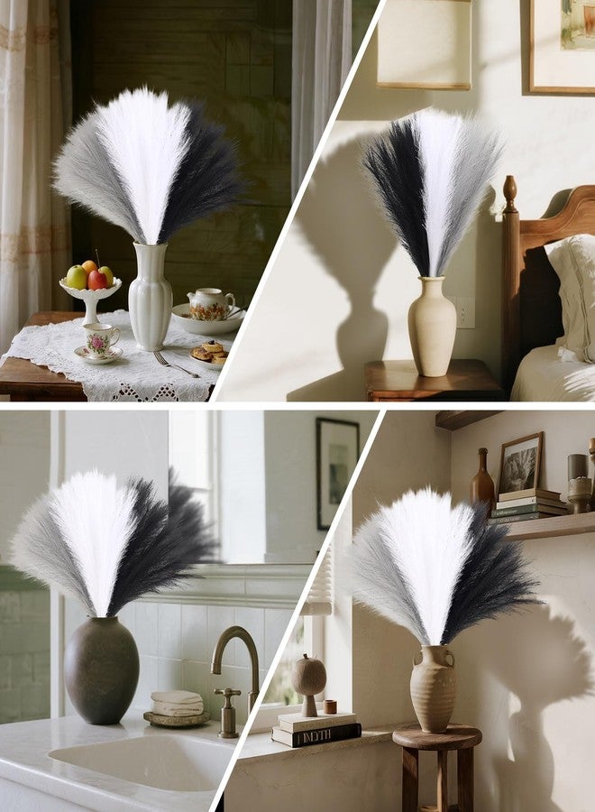 JOLYEAK 30pcs Pampas Grass Decor,21" Artificial Pompous Grass Bulk,Small Vase Filler Pompas Grass for Home Wedding Living Room Wall Party Decoration (Black,White,Gray) - Image 5