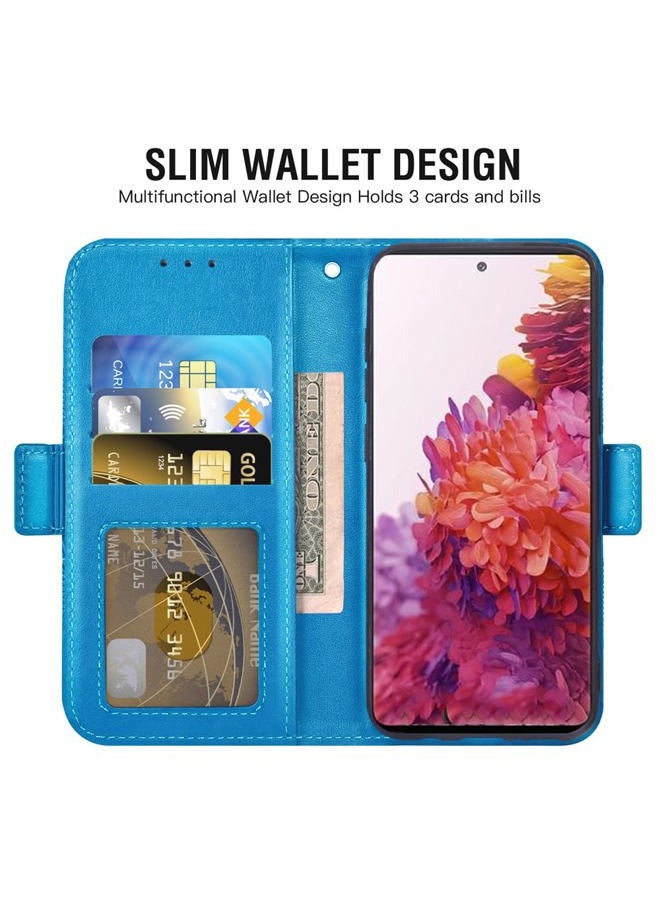 Asuwish Compatible with Samsung Galaxy S20 FE Gaxaly S 20 FE 5G UW 6.5 inch Wallet Case Screen Protector Flip Cover Card Holder Cell Phone Cases for Glaxay S20FE5G S20FE 20S Fan Edition 4G G5 Women Men Blue - Image 3