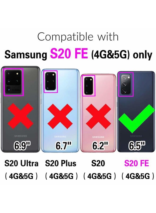 Asuwish Compatible with Samsung Galaxy S20 FE Gaxaly S 20 FE 5G UW 6.5 inch Wallet Case Screen Protector Flip Cover Card Holder Cell Phone Cases for Glaxay S20FE5G S20FE 20S Fan Edition 4G G5 Women Men Blue - Image 2