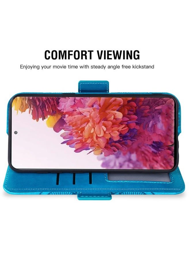 Asuwish Compatible with Samsung Galaxy S20 FE Gaxaly S 20 FE 5G UW 6.5 inch Wallet Case Screen Protector Flip Cover Card Holder Cell Phone Cases for Glaxay S20FE5G S20FE 20S Fan Edition 4G G5 Women Men Blue - Image 4