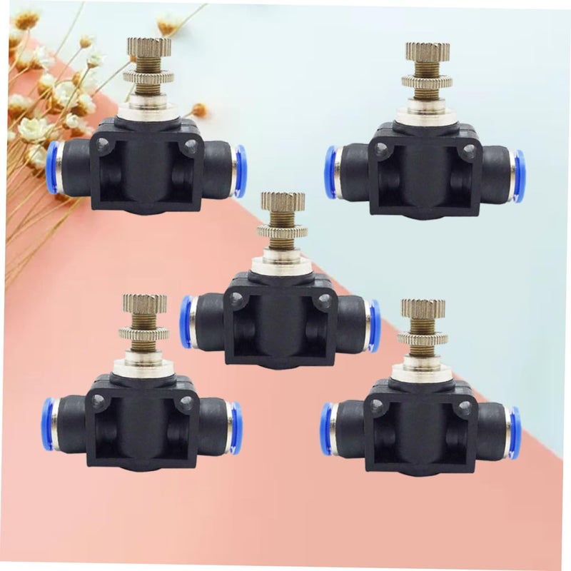 Unomor 5pcs Tube Type Throttle Valve Hose Shut off Flow Control Valve for Airline Tubing Pipeline - Image 2