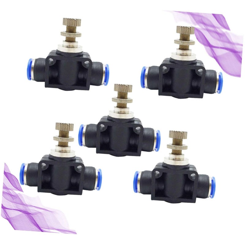 Unomor 5pcs Tube Type Throttle Valve Hose Shut off Flow Control Valve for Airline Tubing Pipeline - Image 5