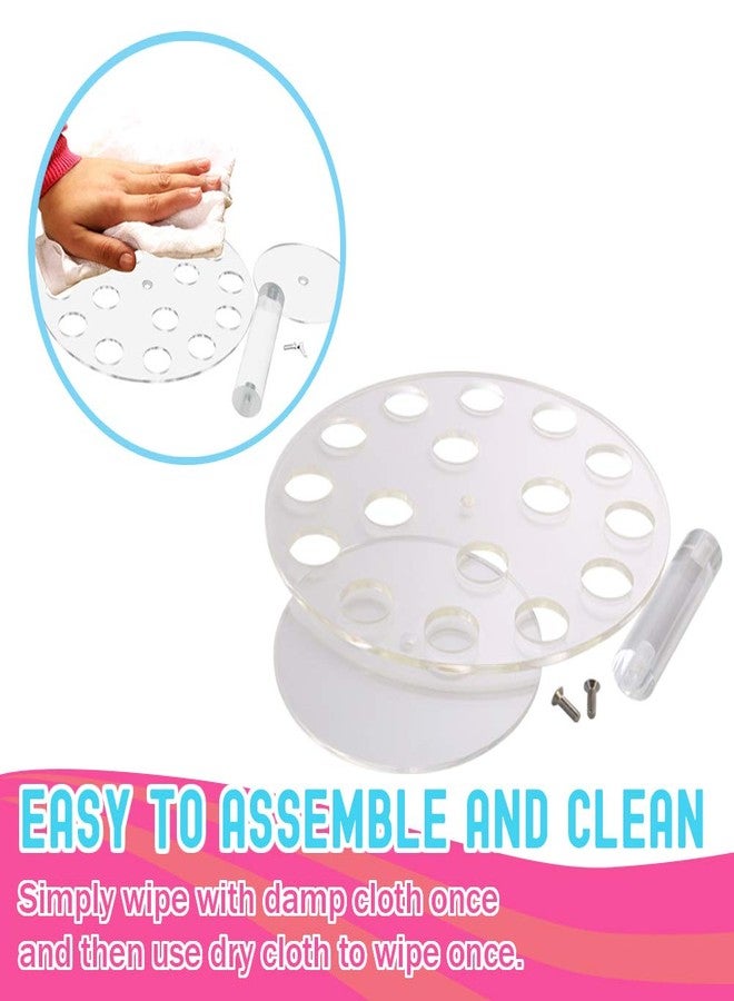 Comfecto Round Clear Acrylic Mini Ice Cream Cone Holder Stand 16 Holes Sushi Hand Rolls Popcorn Cotton Candy French Fries Sweets Savory, Ice Cream Recipe Ebook Included - Image 5
