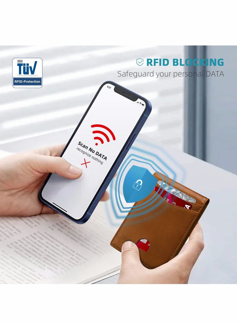 Excefore Wallet for Men Slim Larger Capacity with 12 Slots RFID Blocking Men's Wallet Minimalist Front Pocket Bifold Leather with ID Window Gift Box - Image 3