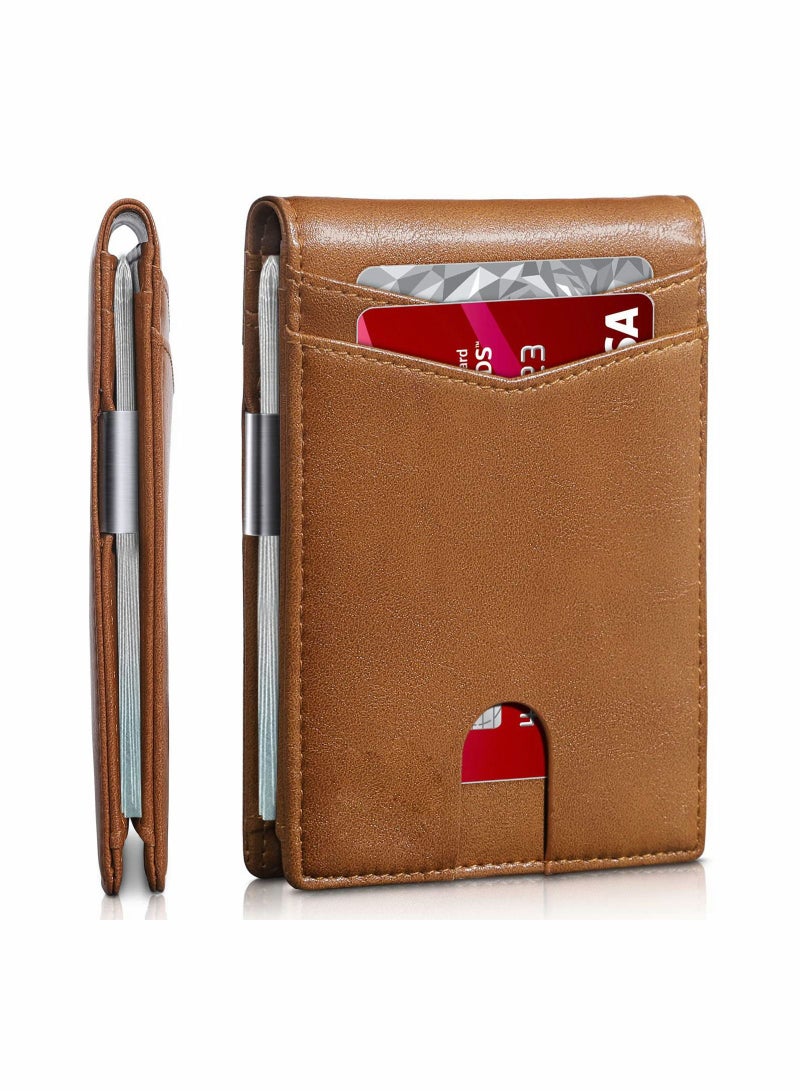 Excefore Wallet for Men Slim Larger Capacity with 12 Slots RFID Blocking Men's Wallet Minimalist Front Pocket Bifold Leather with ID Window Gift Box - Image 1