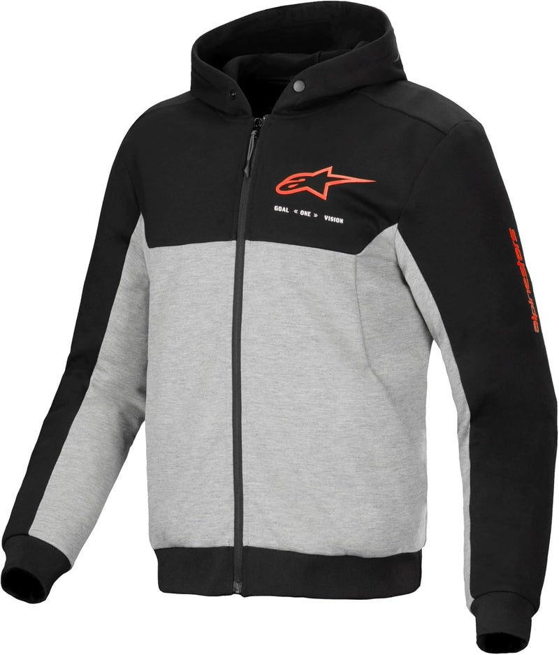 Alpinestars Chrome v2 Sport Hoodie - Reinforced Motorcycle Riding Jacket with CE-Certified Armor, Black/White, Size M - Image 3
