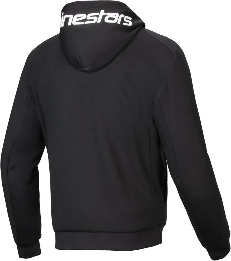 Alpinestars Chrome v2 Sport Hoodie - Reinforced Motorcycle Riding Jacket with CE-Certified Armor, Black/White, Size M - Image 2