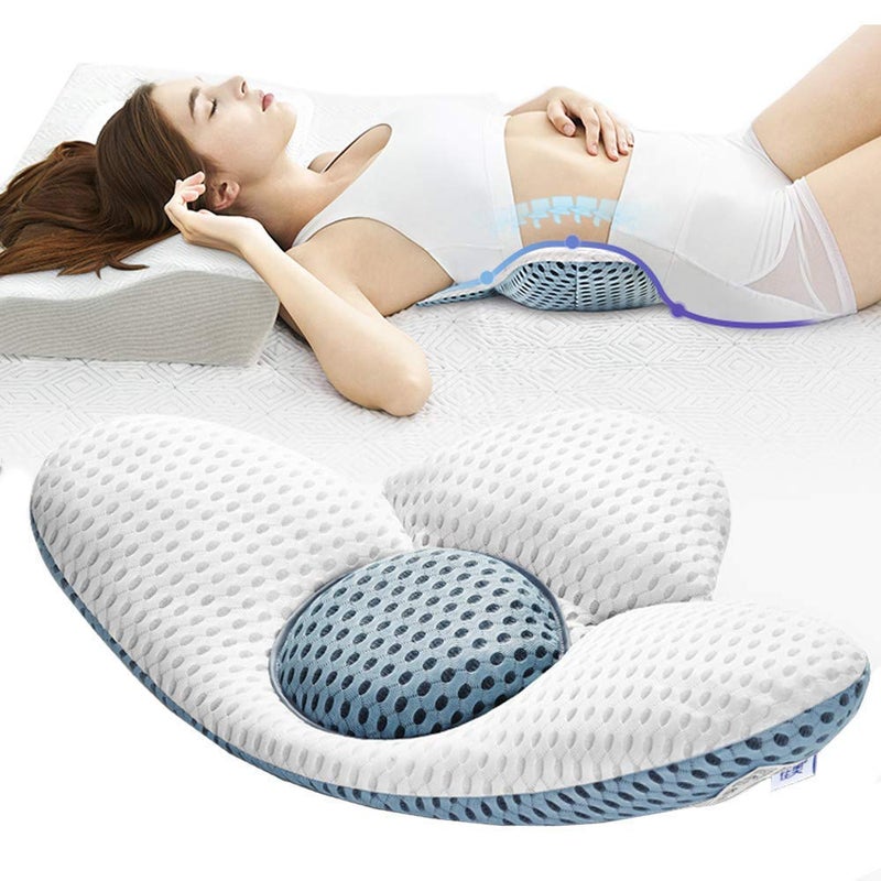 EBOFAB Lumbar Support Pillow for Sleeping, 3D Air Mesh Lumbar Pillow for Bed, Adjustable Height Back Support Pillow for Lower Pain Relief - Side, Back & Stomach Sleepers - Image 1
