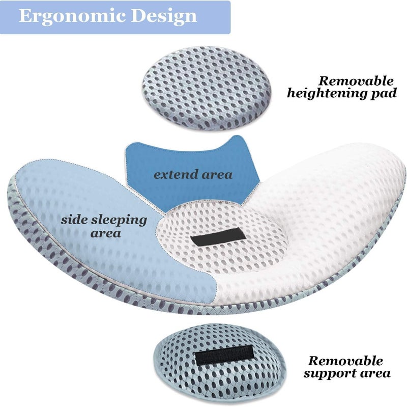EBOFAB Lumbar Support Pillow for Sleeping, 3D Air Mesh Lumbar Pillow for Bed, Adjustable Height Back Support Pillow for Lower Pain Relief - Side, Back & Stomach Sleepers - Image 3