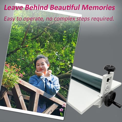 INTBUYING Cold Laminator Machine for 25 in Film 0.4In Thickness Foldable for Poster Photo with Crank Portable Manual Cold Roll Laminator Machine for Personal Office School Blueprints Artwork - Image 3