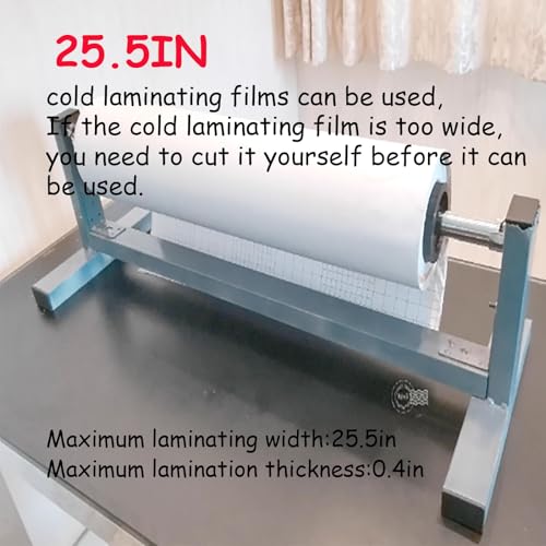 INTBUYING Cold Laminator Machine for 25 in Film 0.4In Thickness Foldable for Poster Photo with Crank Portable Manual Cold Roll Laminator Machine for Personal Office School Blueprints Artwork - Image 5