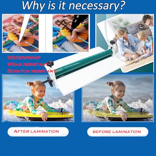 INTBUYING Cold Laminator Machine for 25 in Film 0.4In Thickness Foldable for Poster Photo with Crank Portable Manual Cold Roll Laminator Machine for Personal Office School Blueprints Artwork - Image 4