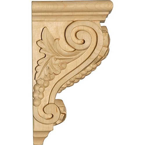 Ekena Millwork CORW03X04X07GRAL Small Grape Wood Corbels, 3 1/2"W x 4"D x 7"H, Alder - Image 3